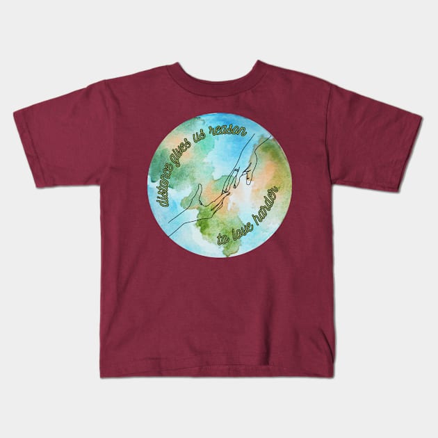 Long Distance Love Kids T-Shirt by stellarfinds